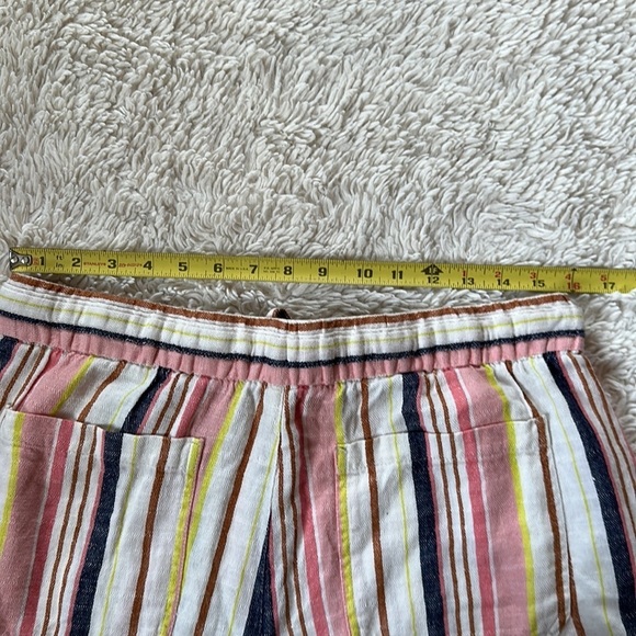 OLD NAVY Pink/White/Navy Blue Striped Linen Drawstring Wide Leg Pants Size M - Picture 7 of 11